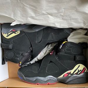 Retro Varsity Red Air Jordan 8s. “Big Kids” size 4.5. Comes in original box.